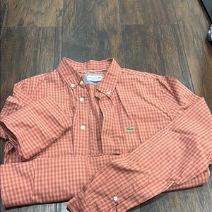 Lacoste Men's Red Checkered Shirt